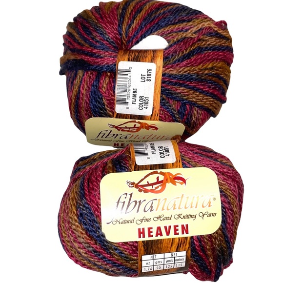 Fibra Natura Heaven Merino Wool Silk Worsted Yarn Flambé Pink Blue Yellow - Picture 11 of 12